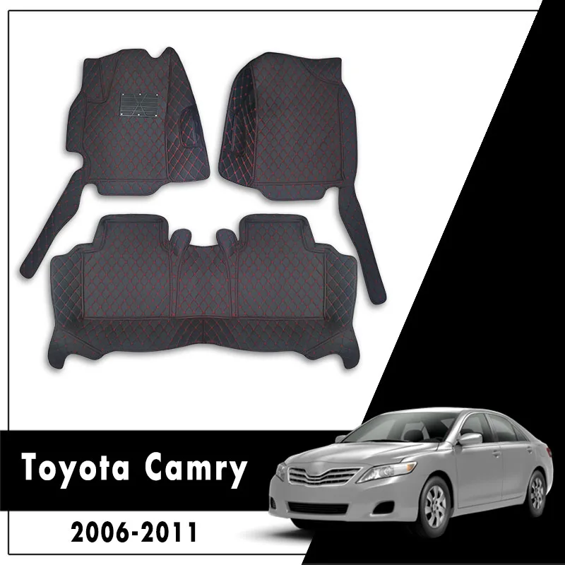 Car Floor Mats For Toyota Camry XV40 2006 2007 2008 2009 2010 2011 Carpets Auto Leather Rug Dash Interior Accessories Waterproof