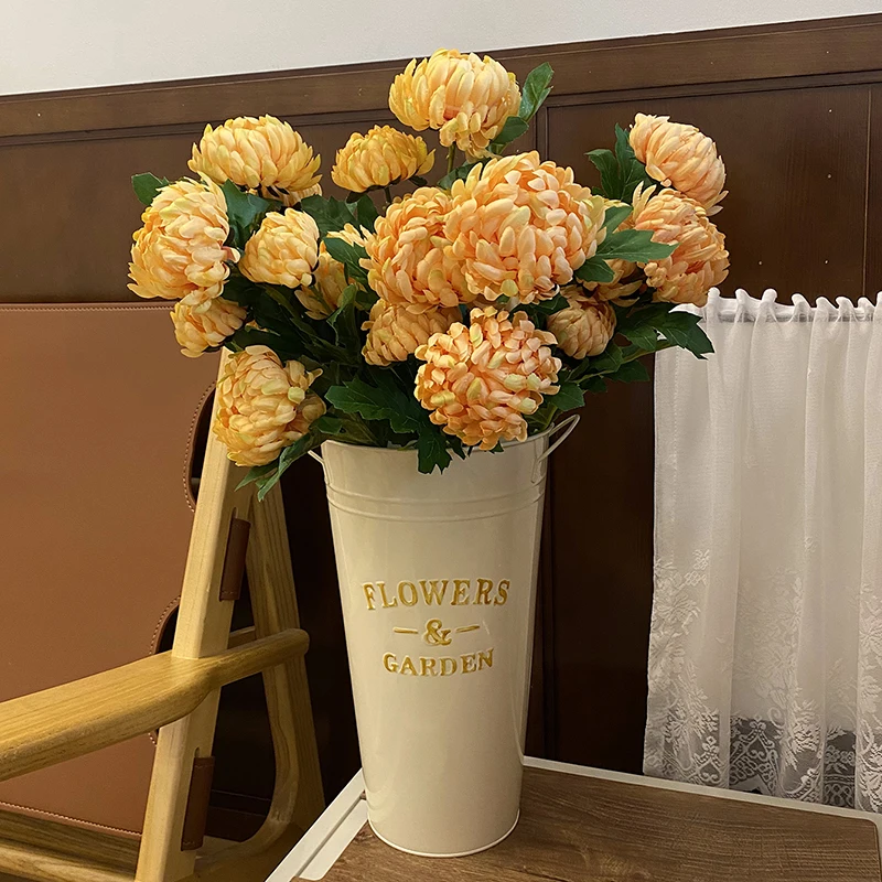 

Simulated Flower 5-Head Chrysanthemum Fake Flower Ball Chrysanthemum Home Decoration Silk Flower Rich Chrysanthemum Wholesale