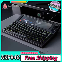 Ajazz AKP846 Mechanical Keyboard 10.1inch Color Screen Touch Control With Metal Knob Wired Keyboard Hot Swap Gasket PC Gamer Win