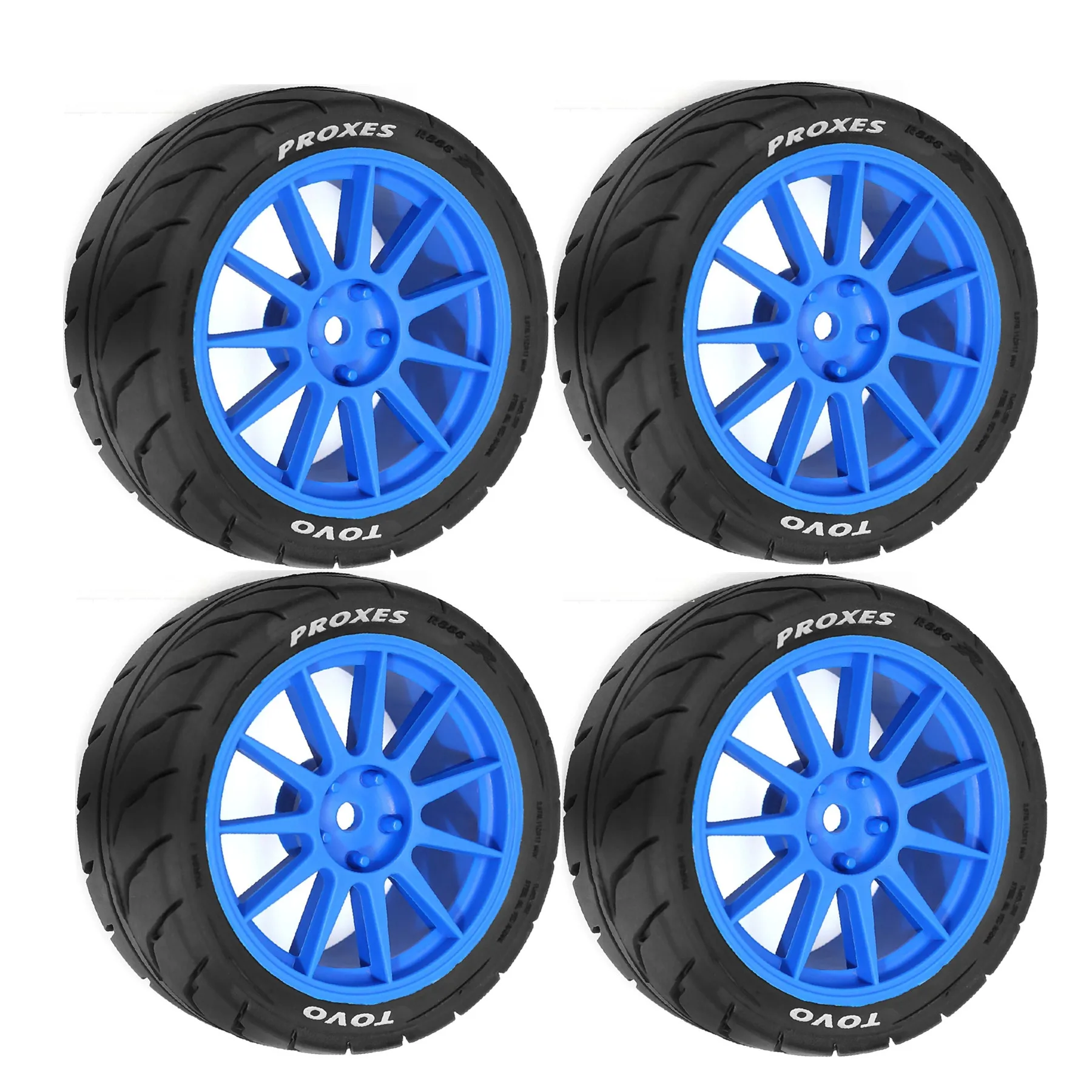 1/10 RC On Road Racing Tires And Wheels 12mm Hex Rally Street Tyres For 1:10 Scale Touring Drift Car Tamiya TT01 TT02 XV01 TA06 - view 6