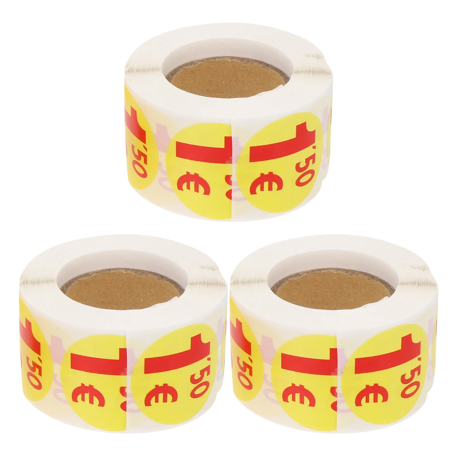 1500 個の価格ラベルステッカー 1.25 ユーロ自己粘着デカールスーパーマーケットガレージセール小売ビジネス用空白ラウンドラベル