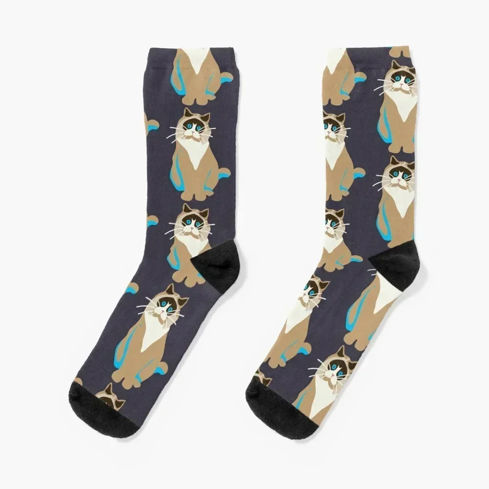 ragdoll cat tshirt Socks gift loose aesthetic Wholesale Socks Women Men's