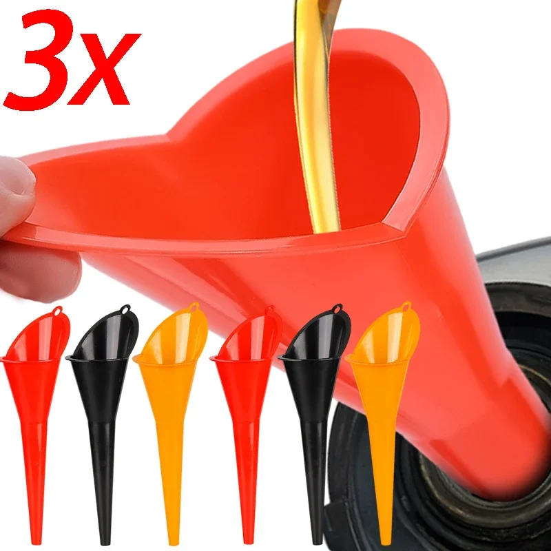 Car Funnel Gasoline Oil Fuel Filling Car Tools Anti-splash Plastic Long Stem Funnel Motorcycle Refueling Tools  Auto Accessories