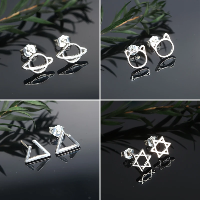 Creative Planet Cat Star Stud Earrings For Women Unique Kitten Star Ear Jewelry Internet Famous Style Fashion Jewelry