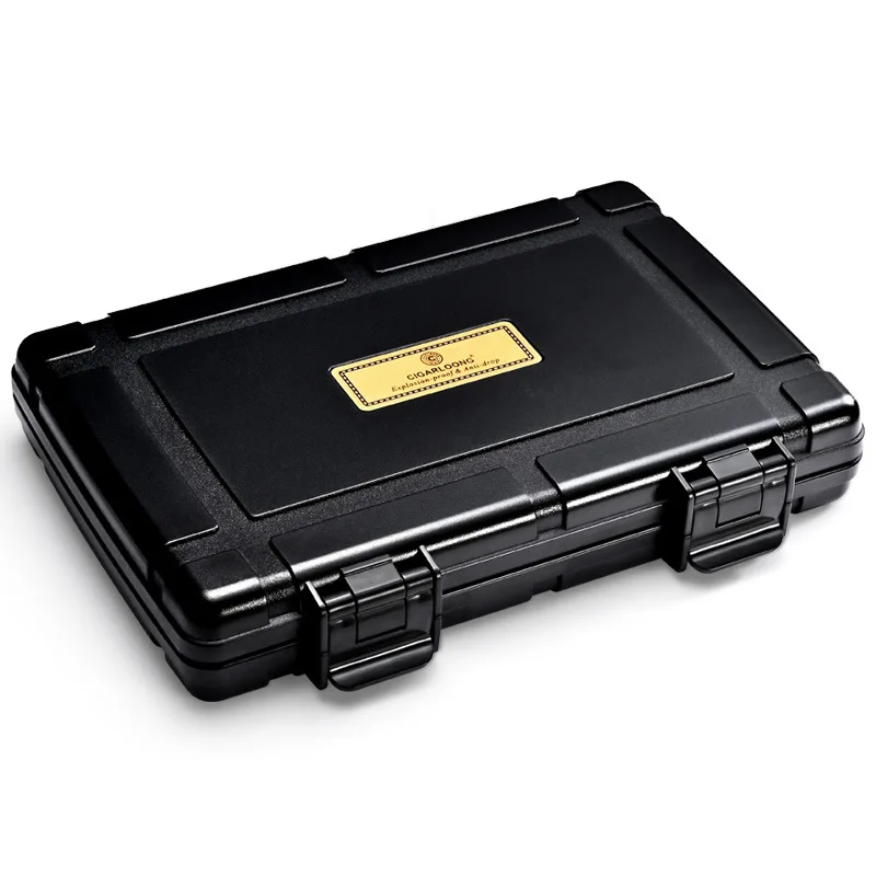 Portable Travel Cigar Box, Moisturizing Cigar Holder, Waterproof Humidor Case, 5 Cigar Set。