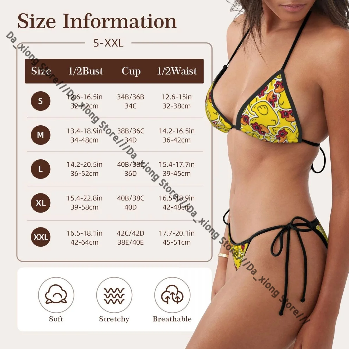 ผู้หญิงชุดว่ายน้ําชุดบิกินี่ชุดว่ายน้ําเซ็กซี่ Duck Star แว่นตากันแดดรูปแบบชุดว่ายน้ําสามเหลี่ยมผ้าพันคอหญิง Beachwear