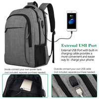 Travel Laptop Backpack For 15.6inch, Business Anti-Theft Slim Durable Laptop Backpack with USB Charging Port, Campus Unisex