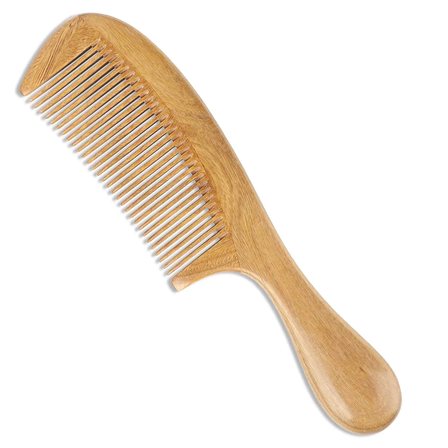

Натуральная расческа для волос из зеленого сандалового дерева - антистатическая, разглаживает волосы, гладкая деревянная расческа с мелкими зубьями