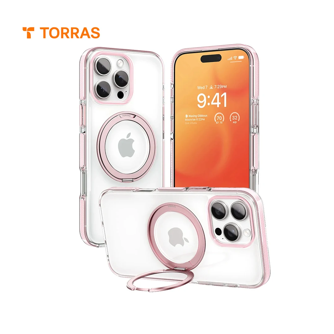 TORRAS Pivot Case O2L New for iPhone 16 15 14 13 ProMax Case Compatible with MagSafe with Stand and Loop Holder