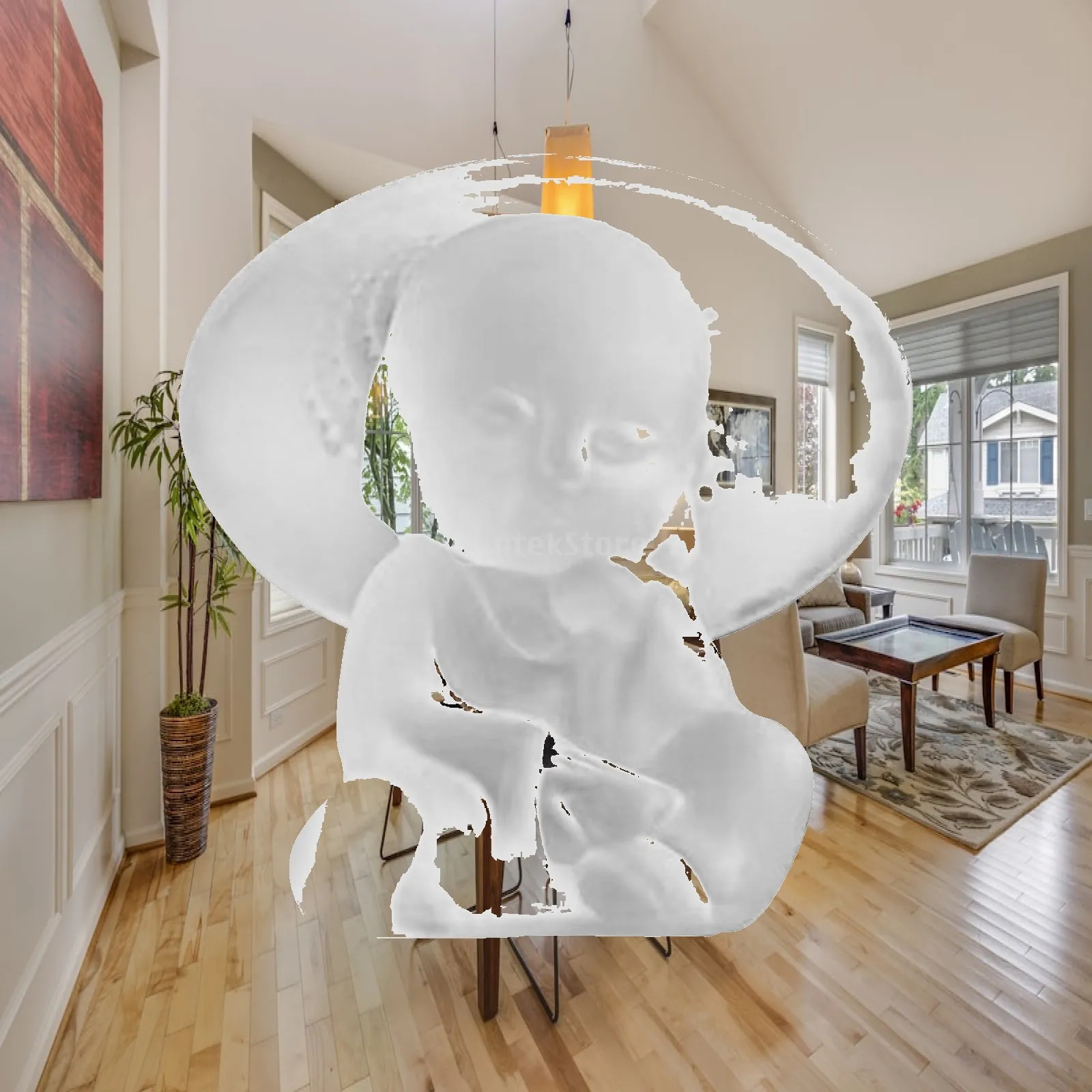 Free Standing Monk Statue Sculpture Transparent Glass Tea Ceremony Decor Detachable Hat Tea Strainer Figurine for Office