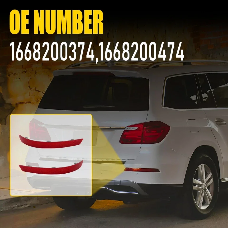 

Задний бампер-отражатель для Mercedes-Benz GL350/450/550/63 AMG GLS450/550/63 AMG (X166) 2013-2019 гг., артикулы 1668200374, 1668200474