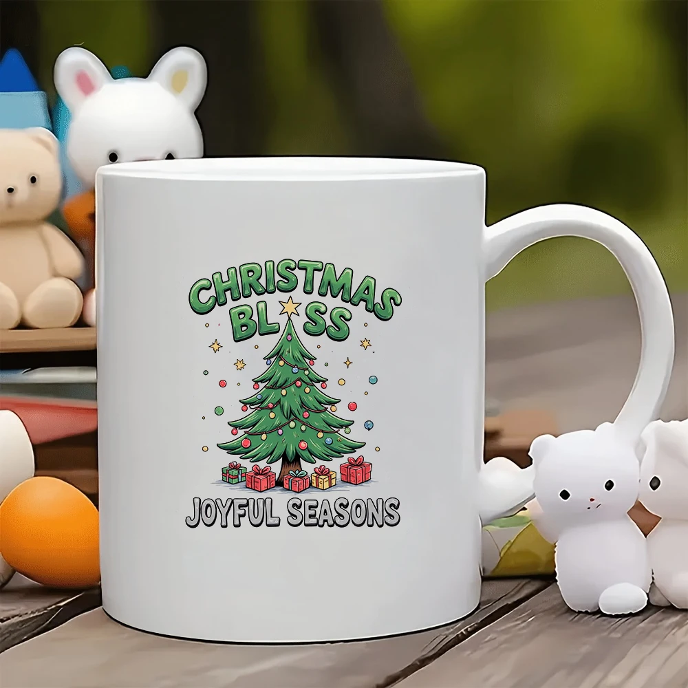 

11oz cartoon Christmas tree mug + exquisite gift box set family office children's cup Christmas gift