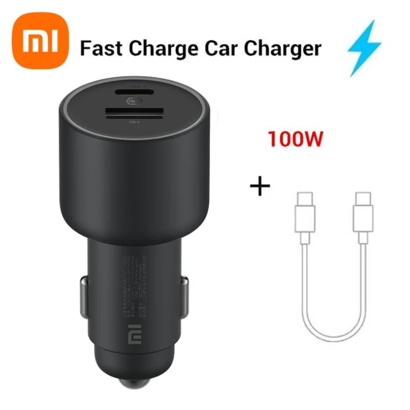 

Xiaomi Car Charger 100W Dual USB Fast Charging QC quick Charger Adapter For iPhone Samsung Huawei Xiaomi 10 Smartphone