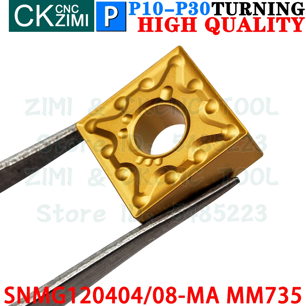 SNMG120404-MA MM735 SNMG120408-MA MM735 Carbide Inserts External Turning Inserts Tools SNMG CNC Metal Lathe Turning Cutting Tool