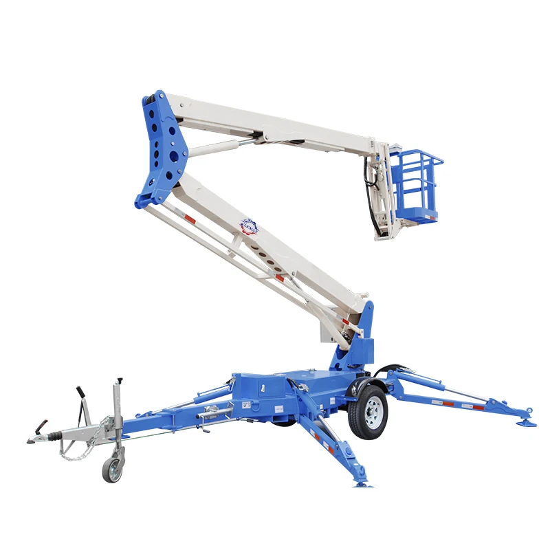 Customized 10m Fruit Picking Lift Trailer Mounted Spider Lift Cherry Picker Hydraulic Crane Telescopic Boom Lift