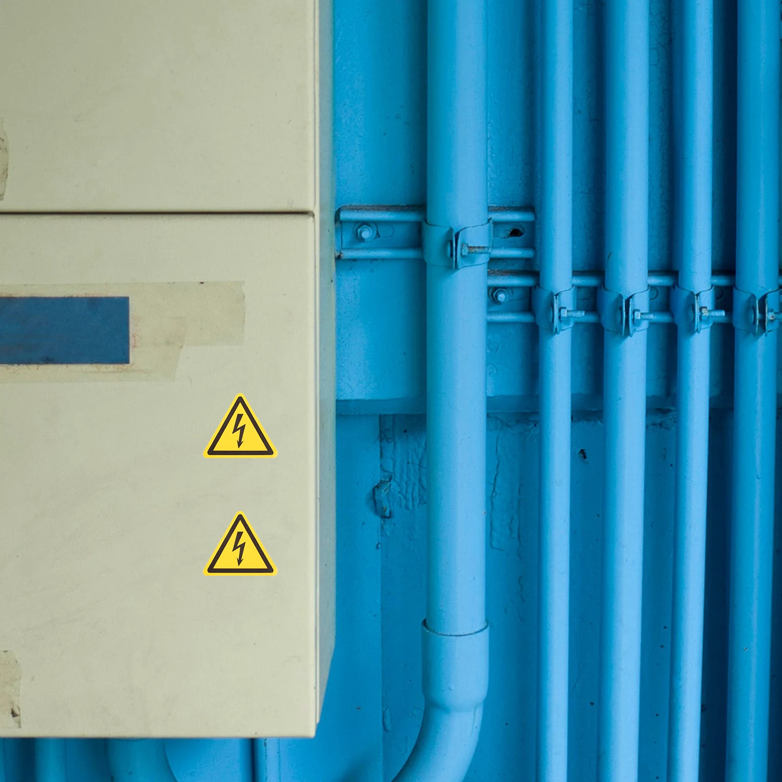 5 Pcs Warning Electrical Identification Labels Notice Stickers Yellow Shocks Decals for