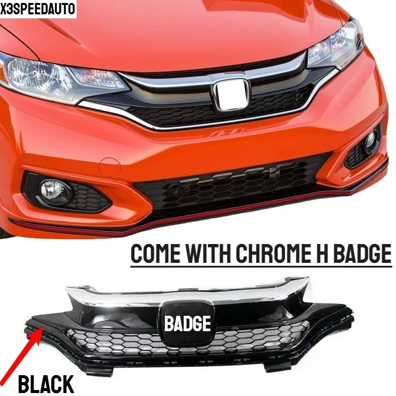 Fit For Honda 2014-2016 MK3 2017-2019 Mk4 Jazz/Fit Grill Racing Grills Modication Upgrade Replacement Front bumper Parts image 3