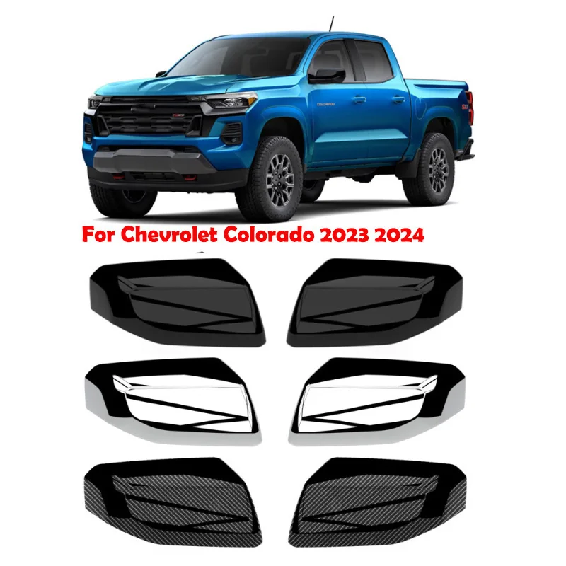

For Chevrolet Colorado 2023 2024 ABS carbonfiber Car Rearview Side Mirror Cover Wing Cap Exterior Door Rear View Case Trim Frame