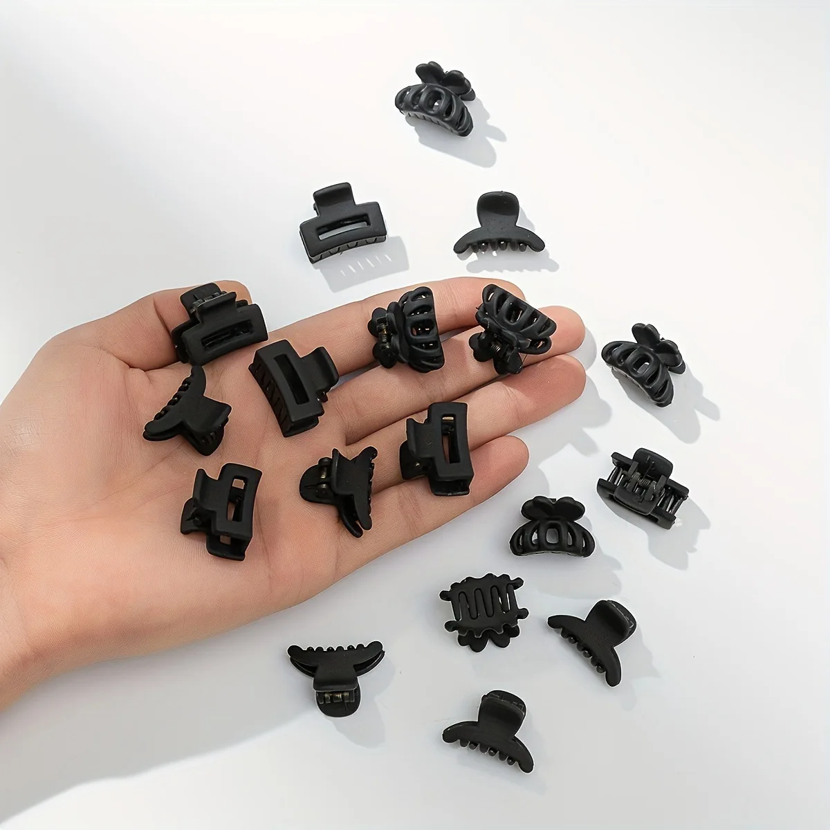 10 Pcs Small Hair Clips for Women Girl Matte Rubber Coating Rectangle Hair Claw Clips for Women Thin Fine Short Hair Accessories