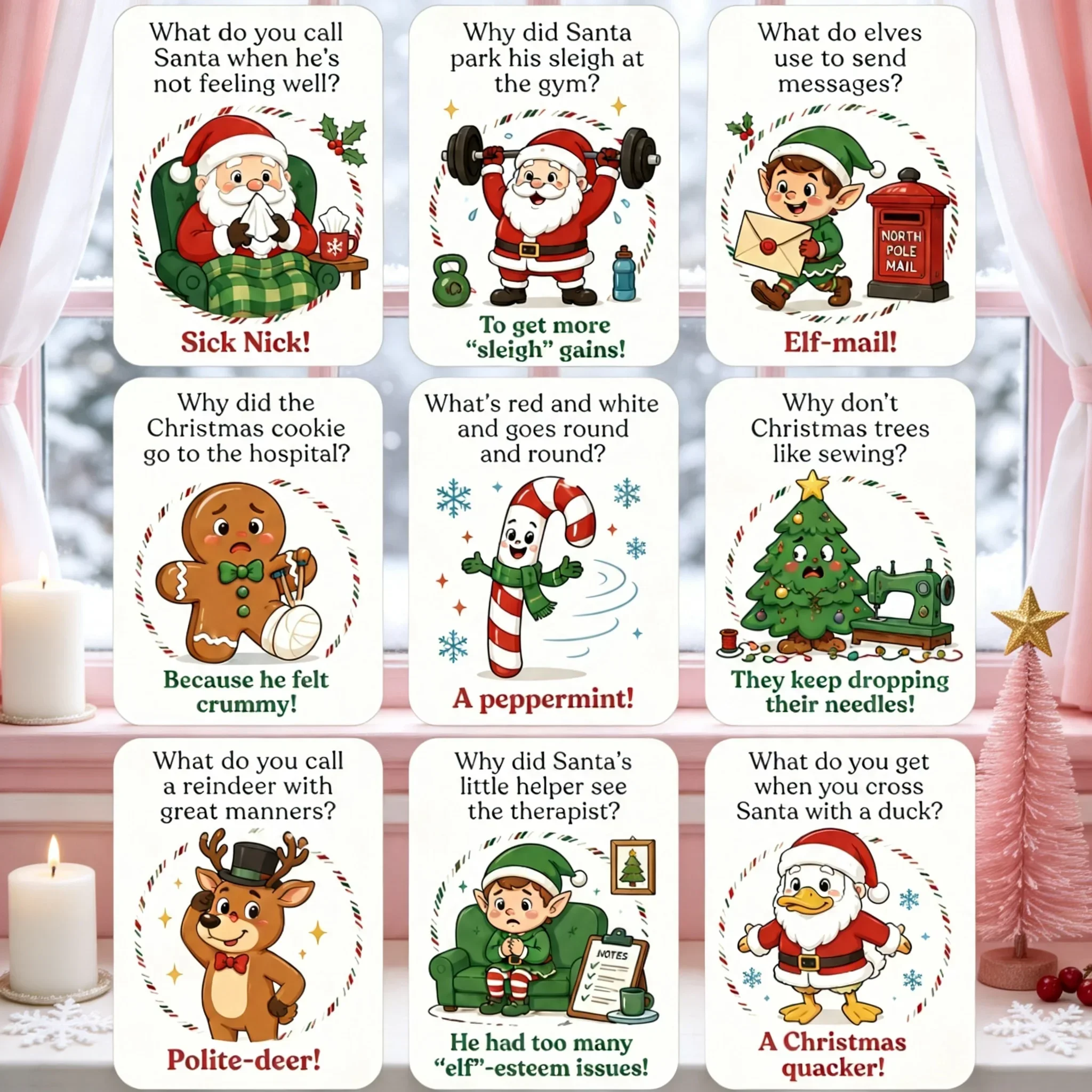 18 Pcs Christmas Joke Cards, Christmas Lunch Box Jokes, Party Favorite Jokes, Can Be Given As Xmas Gifts To Family And Friends