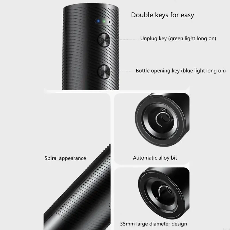 Electric Wine Bottle Opener Automatic Red Wine Corkscrew Rechargeable Wine Opener with Charging Base Tools Kitchen Accessories