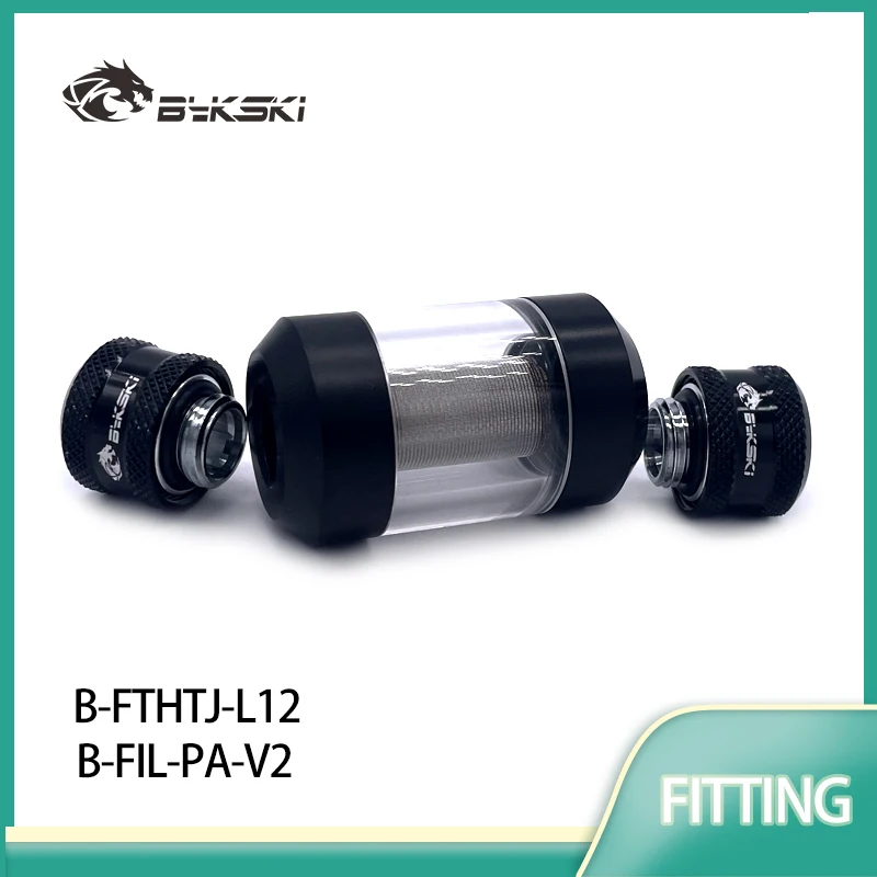 Bykski Filter + OD12mm/ 14mm/ 16mm Hard Tube G1/4'' Fitting, Dedicated Dual Spiral Pattern Metal Connector Used for Filtration