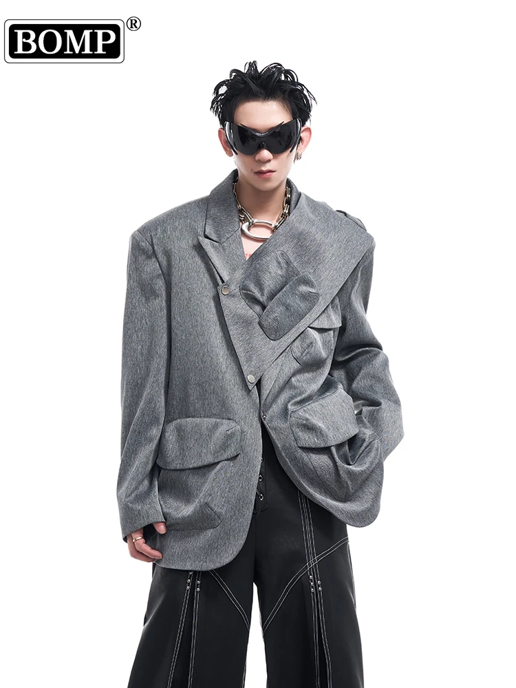 [BOMP] Off]Three Dimensional Pocket Design Men's Suit Jacket