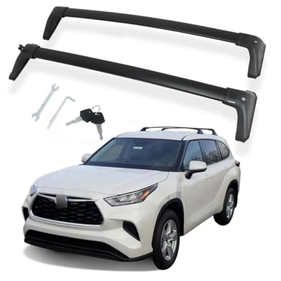 

Lockable Roof Rack Cross Bars Fit for 2020-2025 Highlander L LE Hybrid Nightshade Model Without Factory Side Rails
