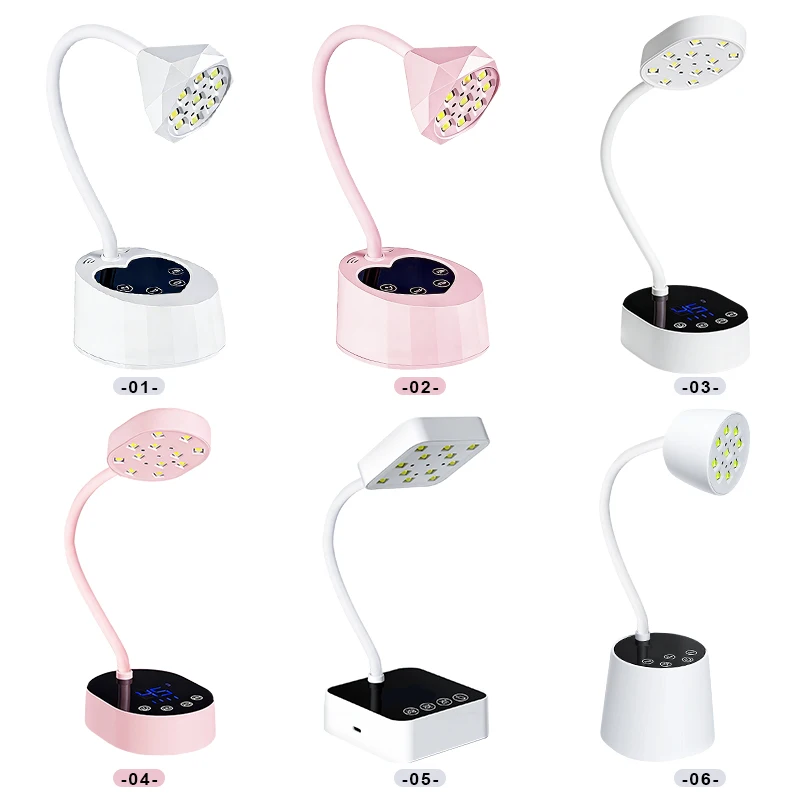 UV LED Nail Lamp, 360° Bendable Fast Drying Nail Lamp Cure Energy Storage Auto Sensor Portable Gel Nail Dryer Light with 3Timers