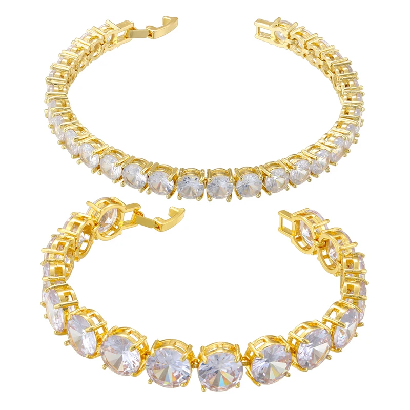 ZHUKOU 18K Gold-plated High Luxury Inlaid Round Zirconia Translucent Exquisite Ladies Party Accessories Jewelry Gift:VL553 VL554
