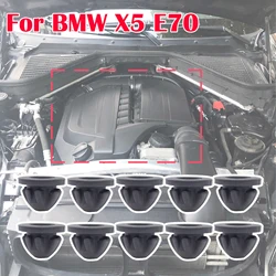 10x Car Engine Cover Trim Rubber Mount Grommet Bush Bump Stop Accessories For BMW X5 E70 2010 - 2013 F15 F85 2014 - 2018 G05 F95