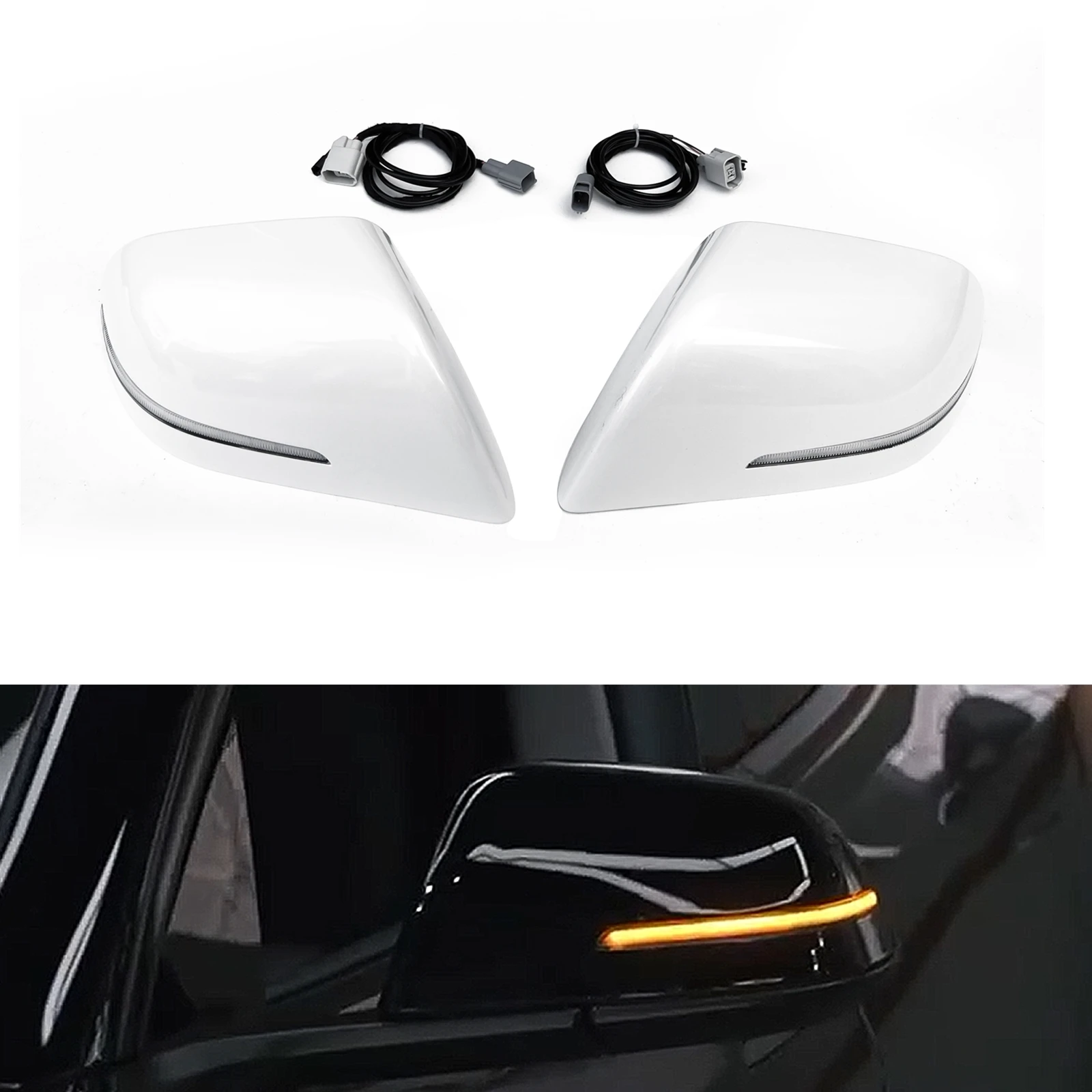 Mirror Cover For Tesla Model 3 2017 2018 2019 2020 2021 2022 2023 Exterior Rear View Cap Shell With LED Lamp Replacement Clip On