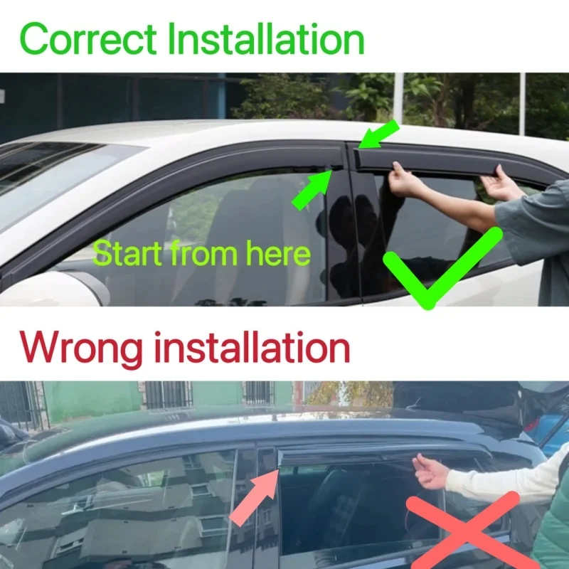 Für Volkswagen VW Golf 4 5 6 7 1997-2020 Auto-Fensterblende Regenabweiser Sonnenschutz Wetterschutz Markise Schutzabdeckung Auto-Zubehör – Detail 9