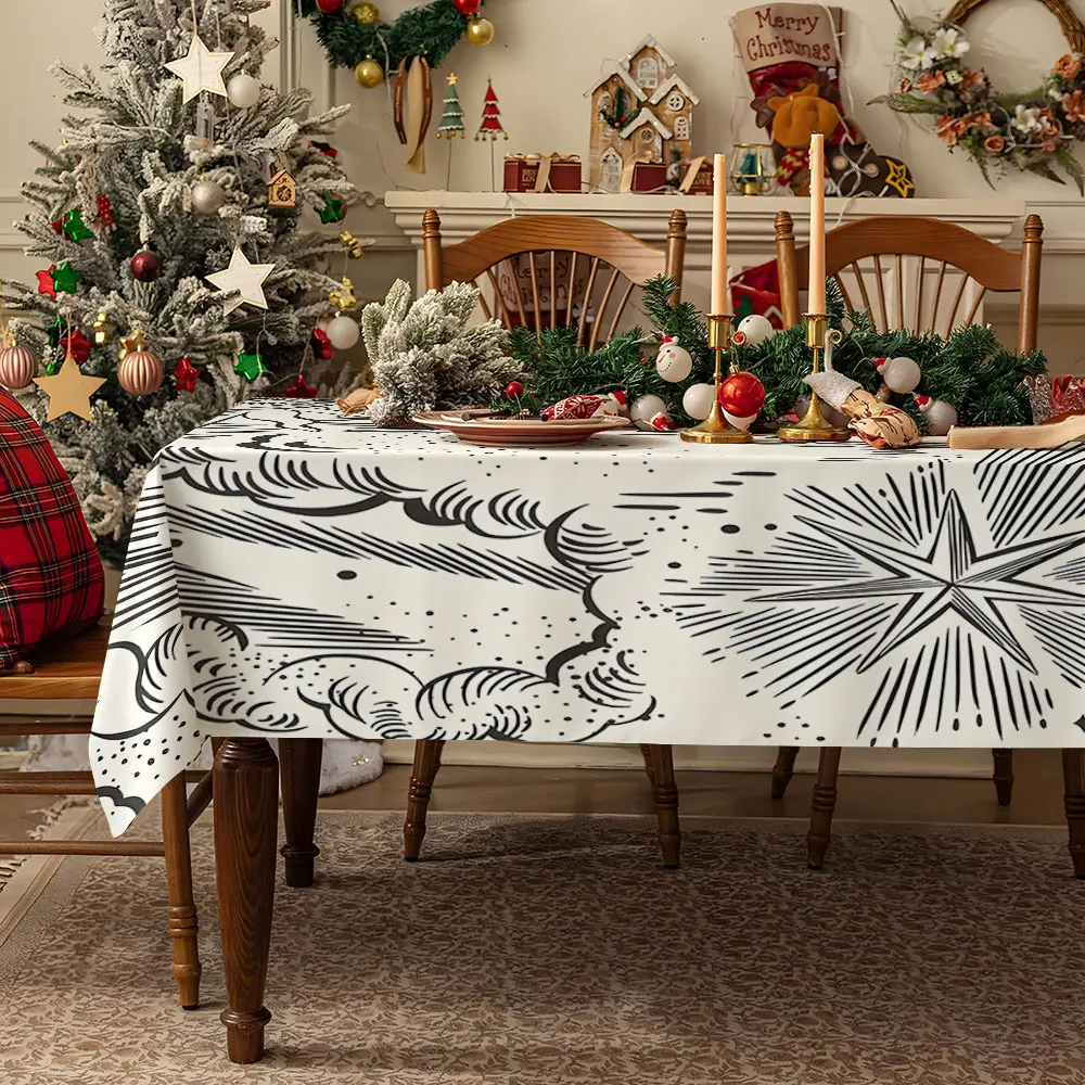 Celestial Tides Waterproof table cloth, splash-proof tablecloth, for party, Halloween, Christmas, dining, camping