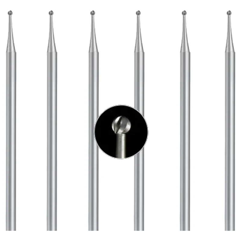 Jóias Escultura Bits Set, Bola Burr Set, Shank Esfera Burs, 3/32 ", 6 Pcs