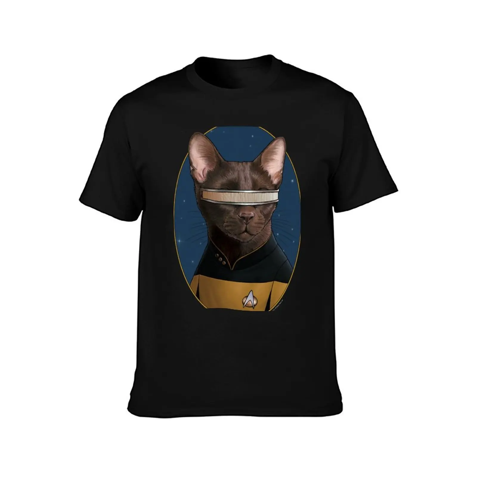 Star Trek LaForge Cat Formation T-Shirt Classic Crew Neck Cotton T-Shirt