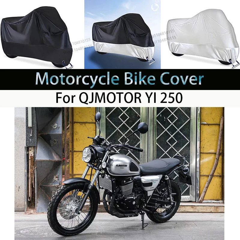 

For QJMOTOR YI 250 Motorcycle Cover Waterproof All Season Dustproof UV Cover Outdoor Indoor Moto Scooter Motorbike Rain Cover