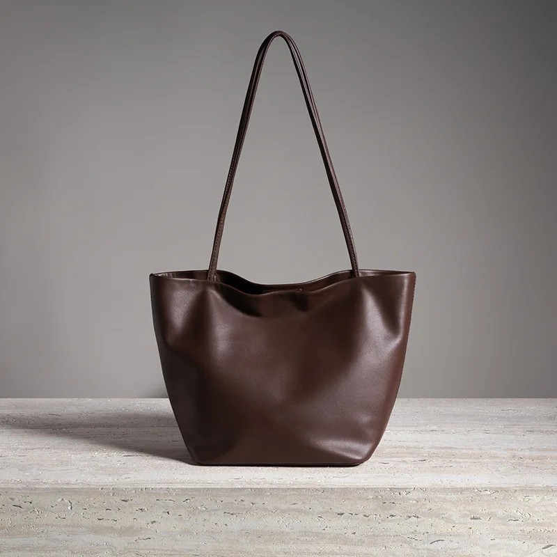 

2025Новая замшевая сумка-тоут из воловьей кожи с верхним слоем, мягкая кожаhobo, женская сумка-корзина из натуральной кожи, матовая сумка на одно плечо