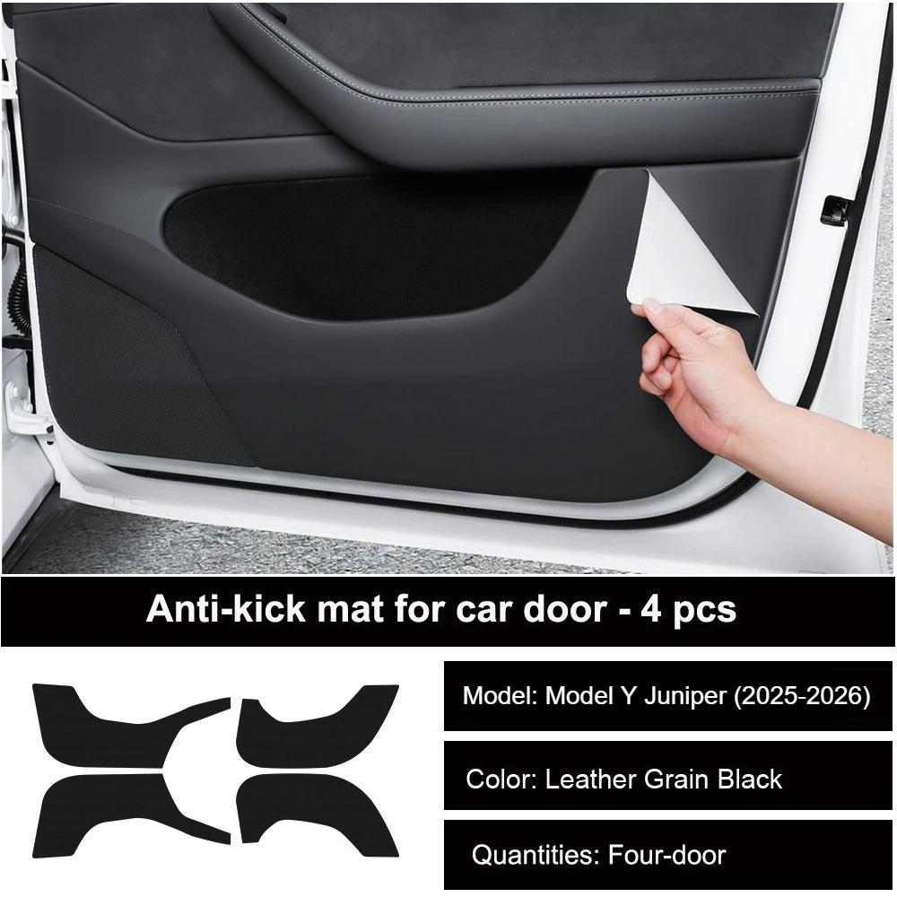 Anti-Kick-Pads für Autotüren für Tesla Model 3 Highland, Model Y Juniper YL 2021-2026, Schutzsticker für Handschuhfach, PU-Leder-Pads – Detail 15