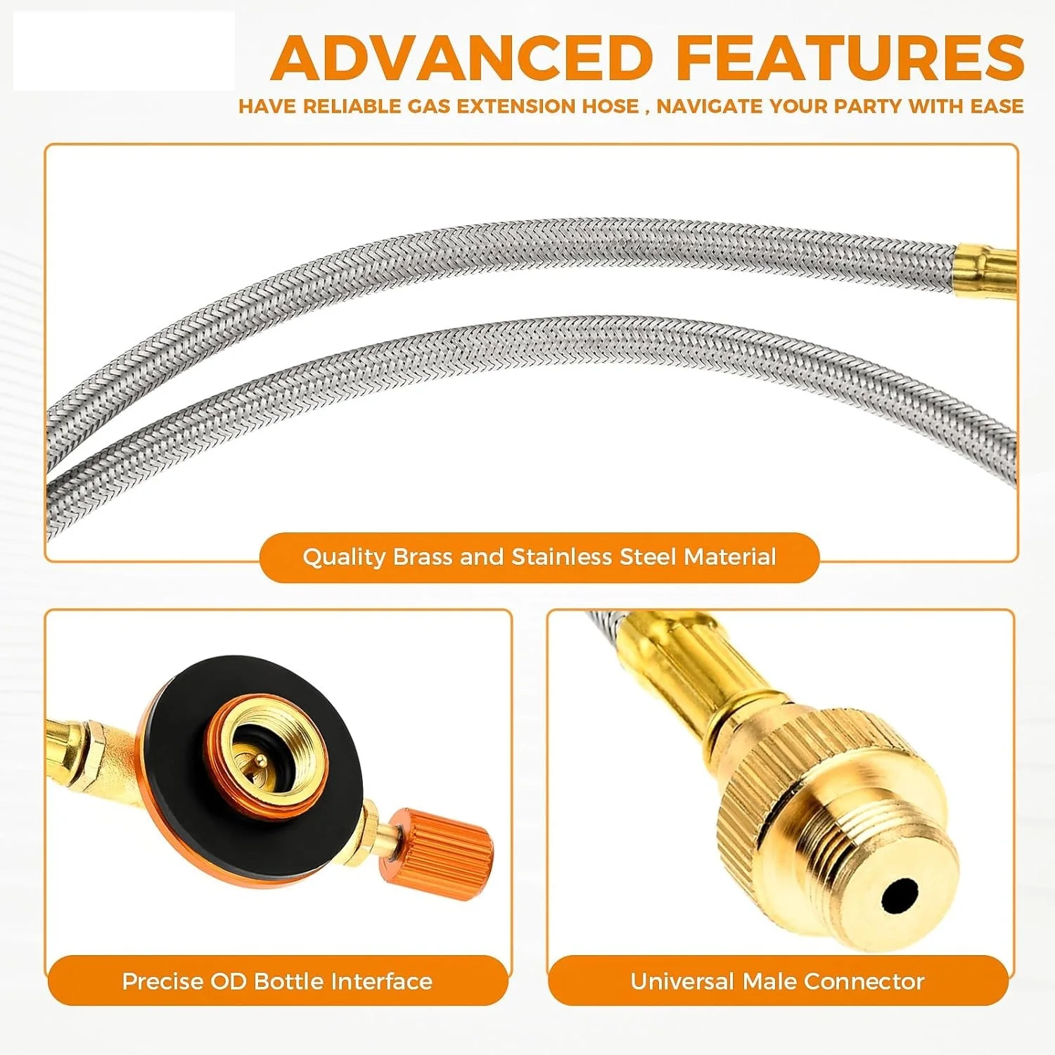 1mm Camping Gas Stove Extension Hose Camping Fuel Canister Valve Tube Pipe Hiking Stove Butane Gas Adapter Convert Connector