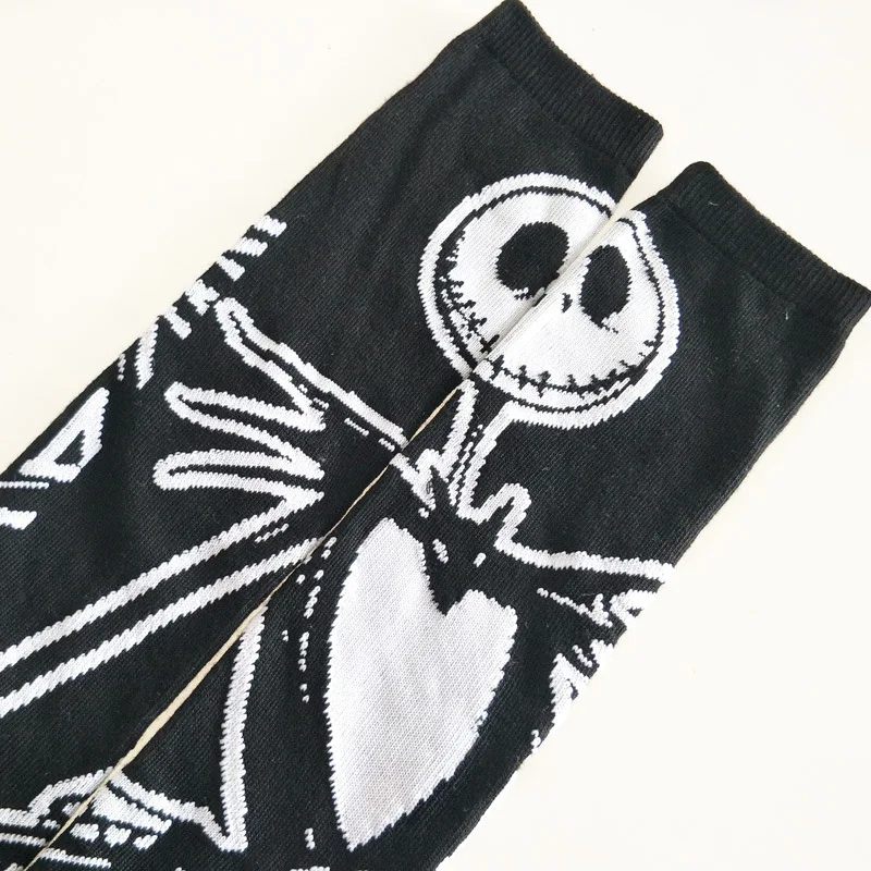 Fashion Harajuku Knee High Women Socks Streetwear Moon Star Gothic Punk JK Girl Sock Skull Cool Japanese Korean Long Sox