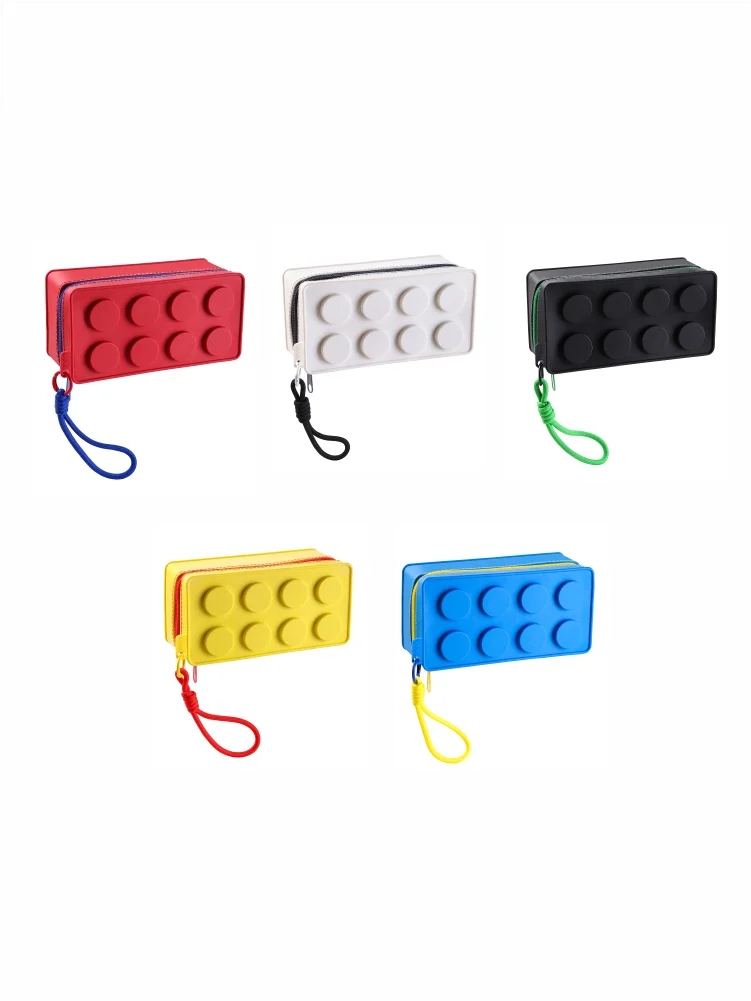 Kreative Bausteinförmige Handtasche Stift Aufbewahrungstasche mit Seil Tragbarer Schreibwaren-Organizer Federmäppchen Kleinigkeiten Organizer – Detail 5