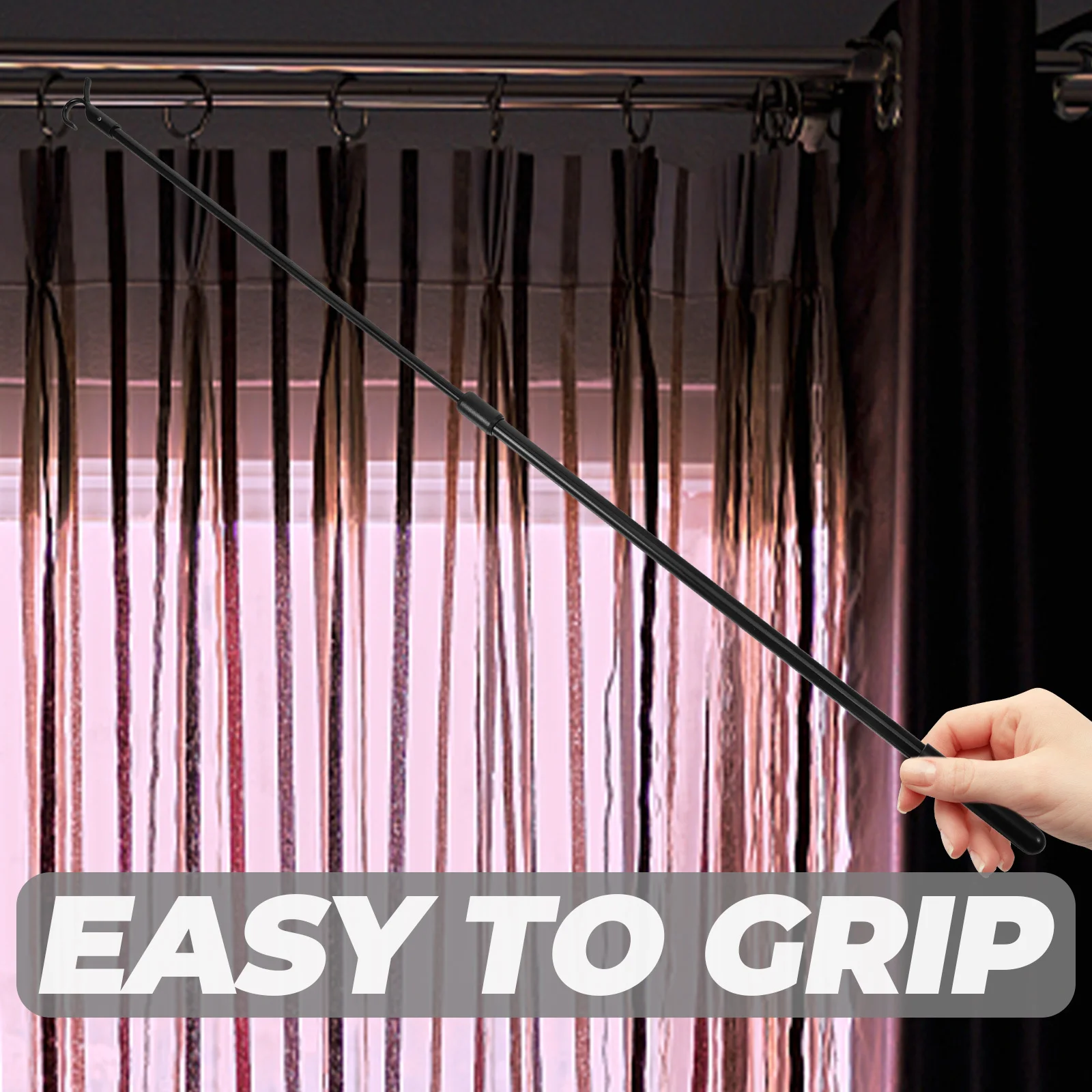 

Aluminum Alloy Curtain Rod 60Cm Adjustable Window Blind Tilt Wand Vertical Blinds Replacement Part Stick Household Decor