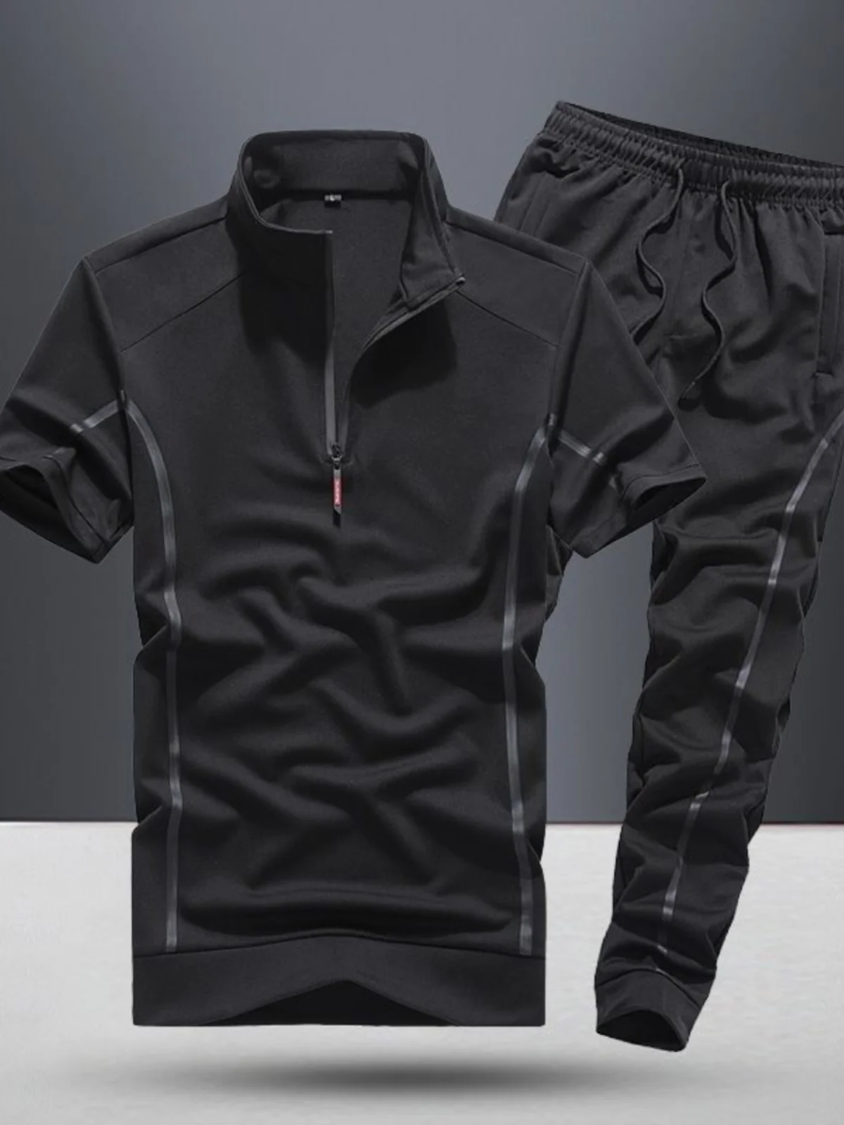 

Комплект из двух предметов: футболка и длинные брюки из ледяного шелка для бега, быстросохнущий спортивный костюм для мужчин и женщин (парный)