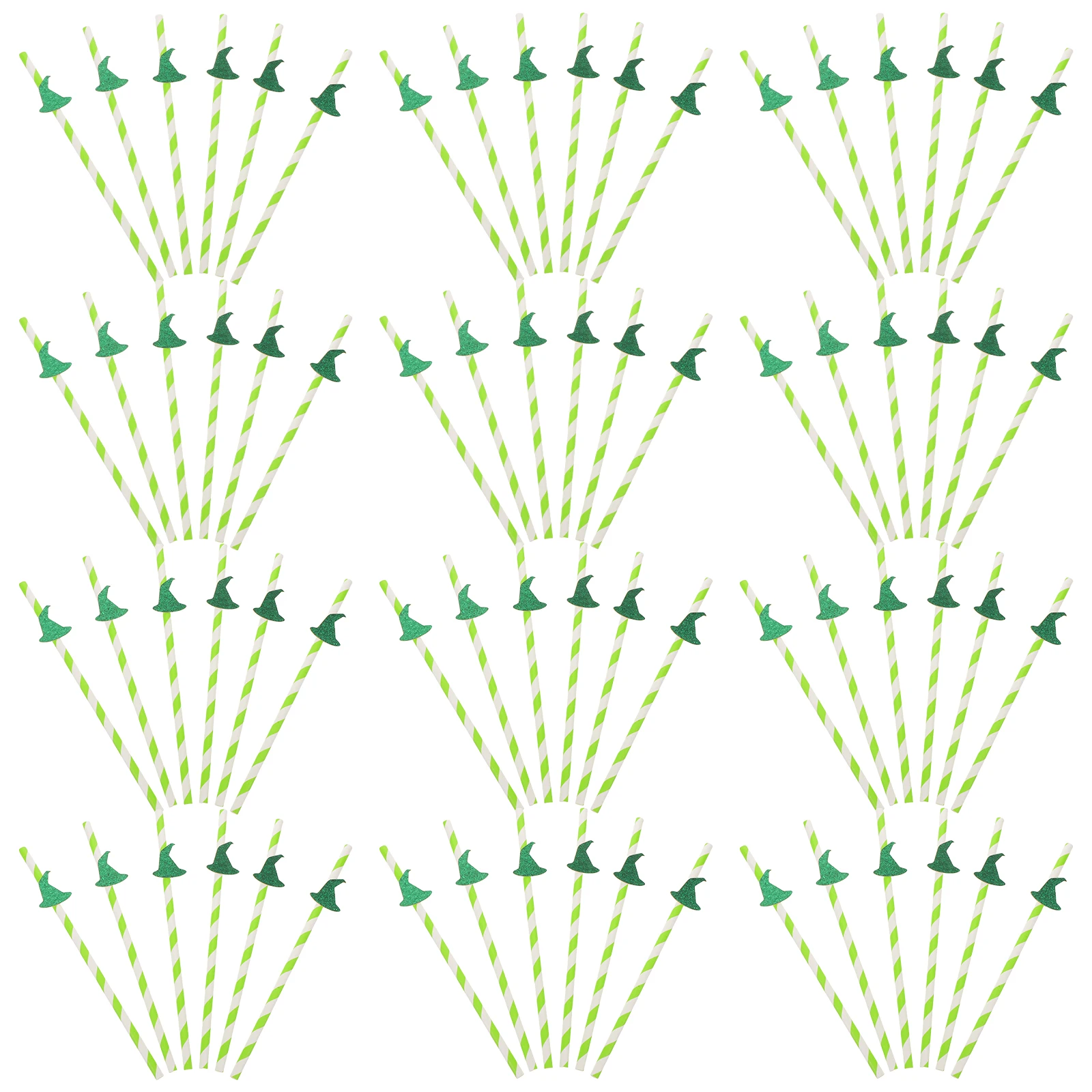 

100 Pcs Witch Hat Paper Straw Halloween Decor Drink Accessories Bubble Tea Straws Cold Drinks Fun Party Creative