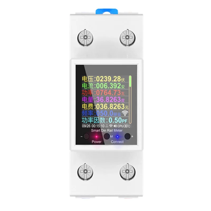 

ABMF-Tuya Smart Wi-Fi счетчик энергии на DIN-рейку AC50-320V управление через приложение монитор напряжения в реальном времени тока и кривой для дома/промышленности