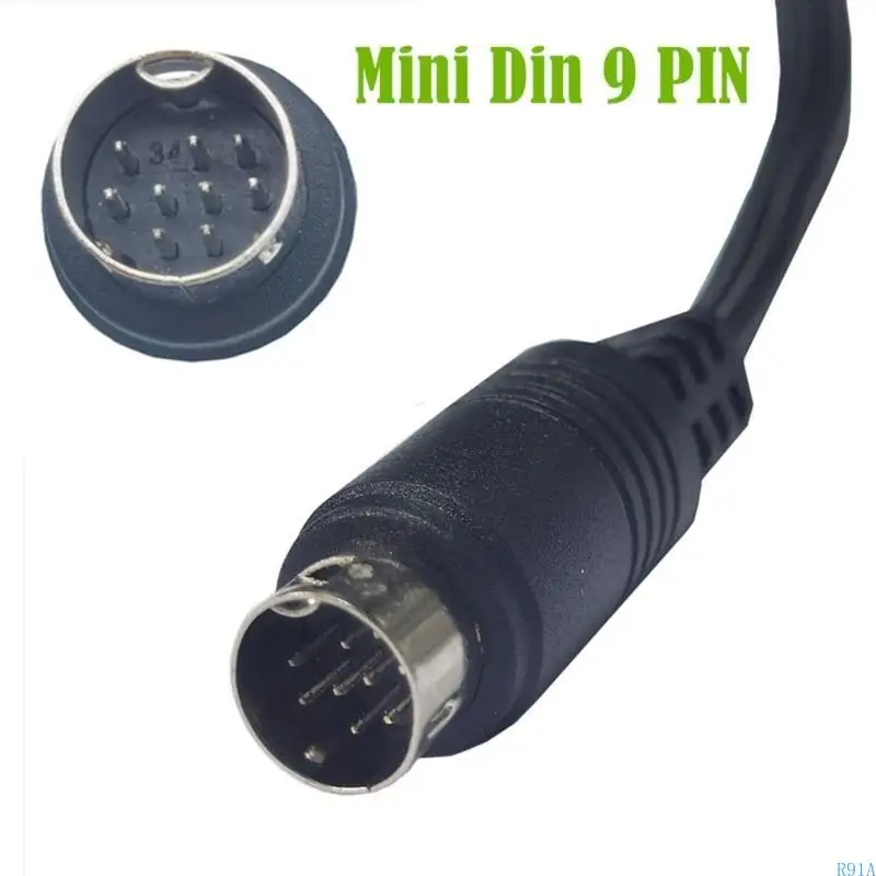 R91A S Video Cable 9Pin Mini DIN Male to Male Cable for Game Consoles Connection