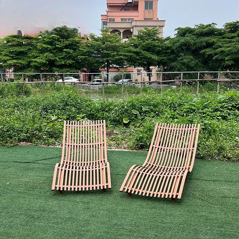 

Уличная кровать из цельного дерева, пляжное кресло, бассейн, отдых на открытом воздухе, водонепроницаемая защита от солнца, кресло для виллы из ротанга, антикоррозийное b