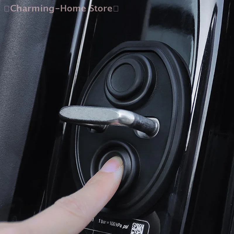 【M】 1/4 قطعة باب السيارة إغلاق وسادة سيليكون مقاومة للصدمات كتم امتصاص الصدمات أغطية حماية مزلاج باب السيارة الملحقات