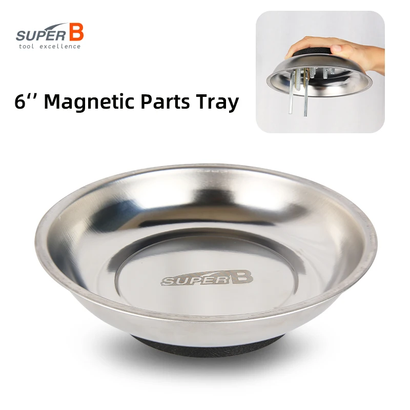 

Super B 6'' Round Magnetic Parts Tray Bicycle Repair Tool Stainless Steel Magnetic Parts Bowl for Screws, Nut, Bolts ,Small Tool